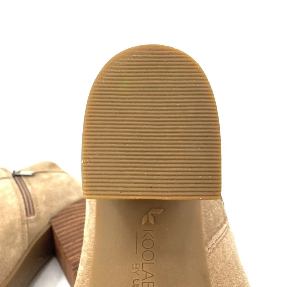 KOOLABURRA BY UGG Amalea Beige Suede Ankle Booties Shoes Size 9